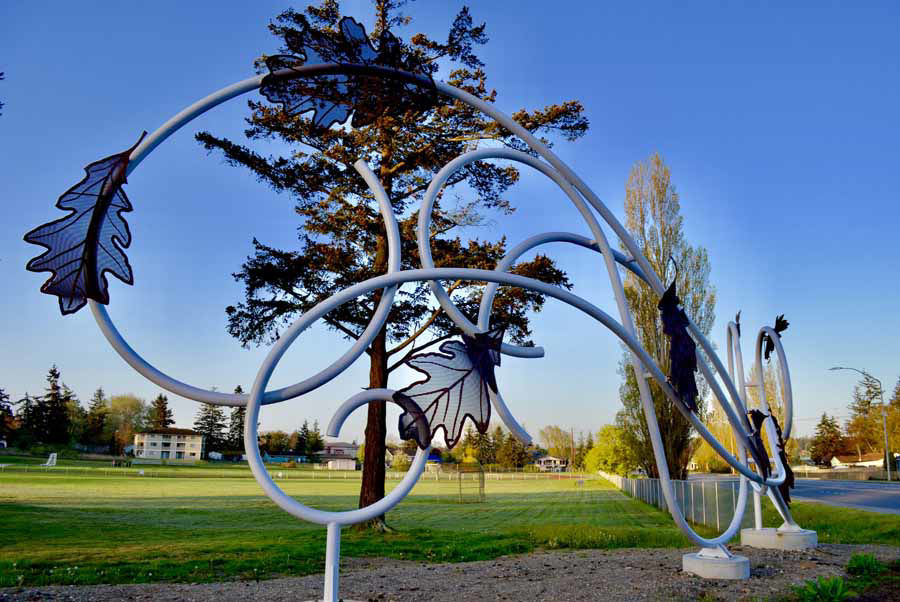 Curved Pipe for Oak Harbor Wind Sculpture in Bellingham, Washington